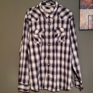 American Eagle Pearl Snap Long Sleeve Mens Shirt Vintage Fit Size XXXL